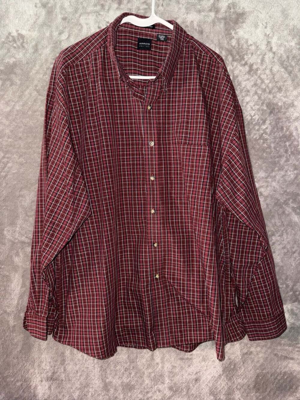 Arrow USA 1851 Men's Wrinkle Free Plaid Long Sleeve Button Down Shirt XXL